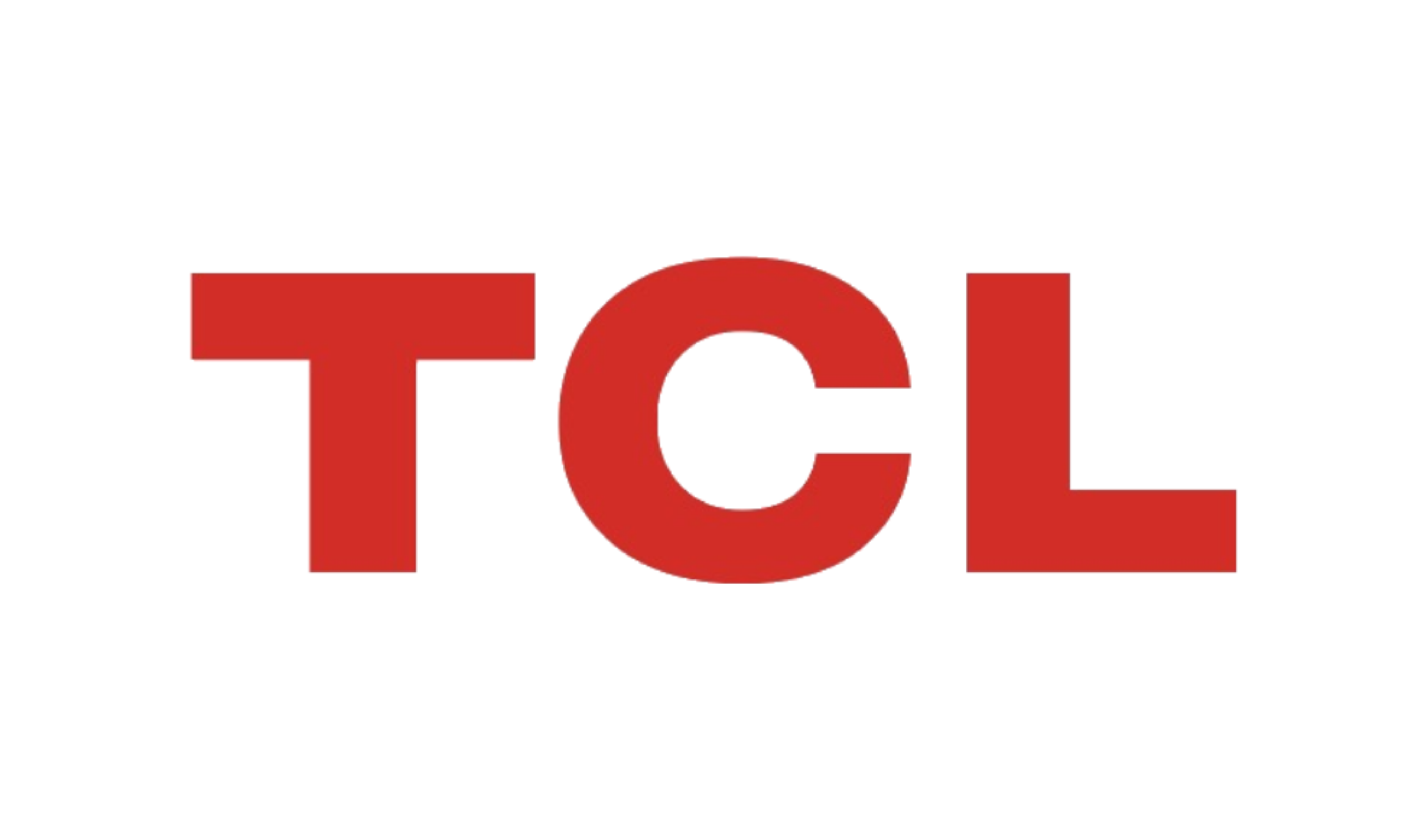 Bold red TCL letters on a white background.