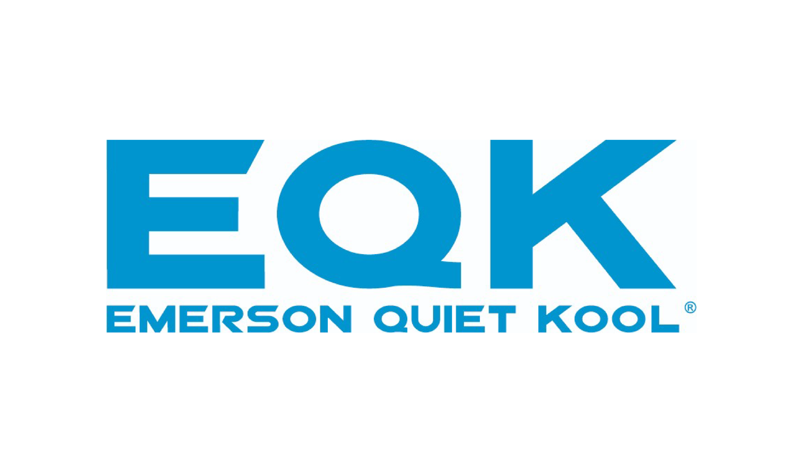 Blue EQK logo with 'Emerson Quiet Kool' text below on a white background.