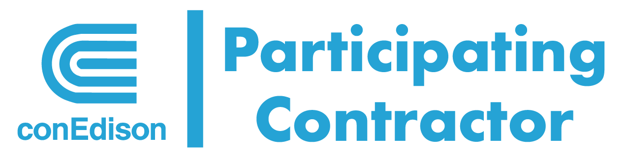 Blue logo and text indicating a participating contractor for ConEdison.