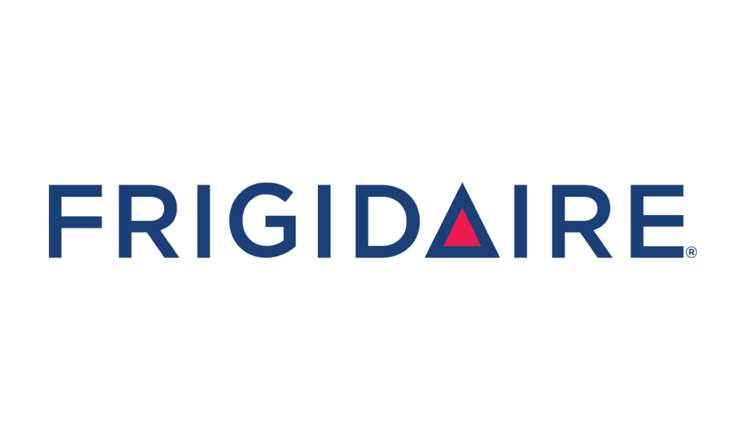 The Frigidaire brand logo featuring blue text with a red triangle replacing the letter 'A' on a white background.